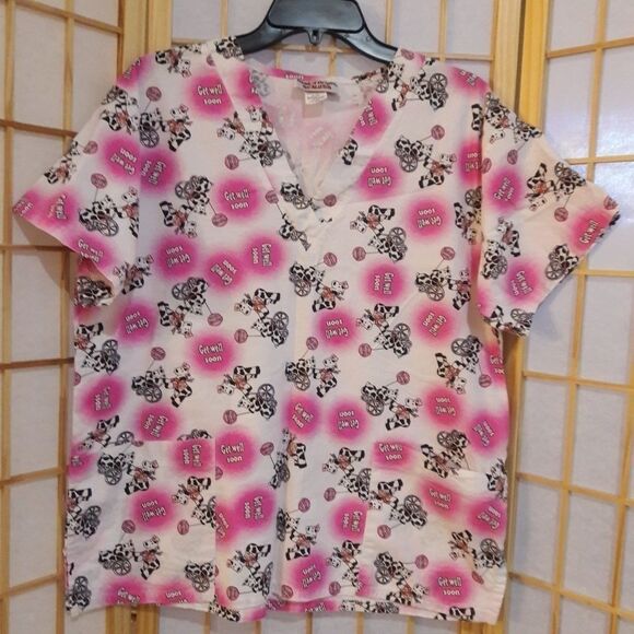 Friends of the Heart Medical Dental Scrub Sz M - Picture 1 of 4